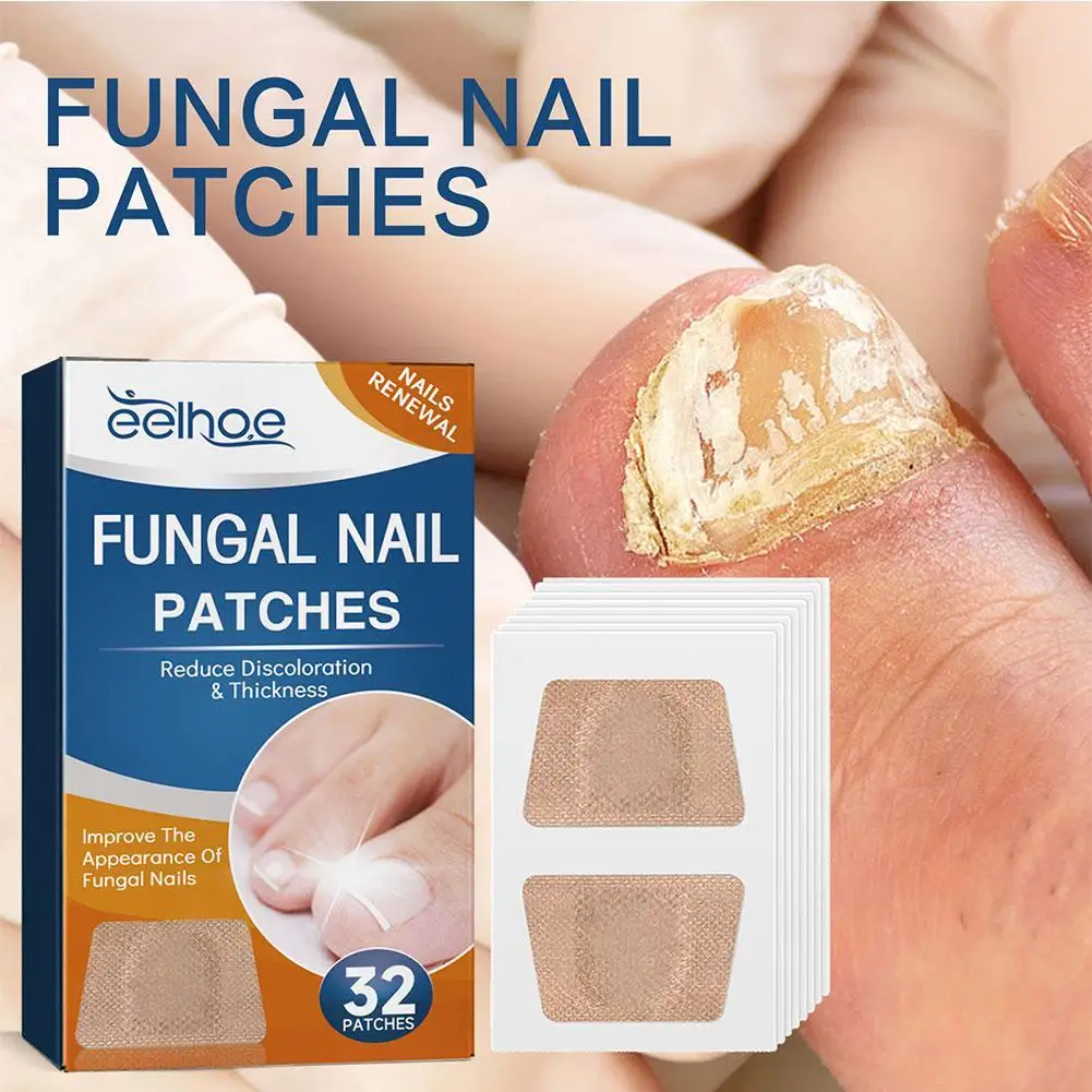 

32PCS Night Repair Correction Sticker Anti Fungal Toe Thickening Fungus Fungal Nail Patches Nail Treatment Health Tonail Care