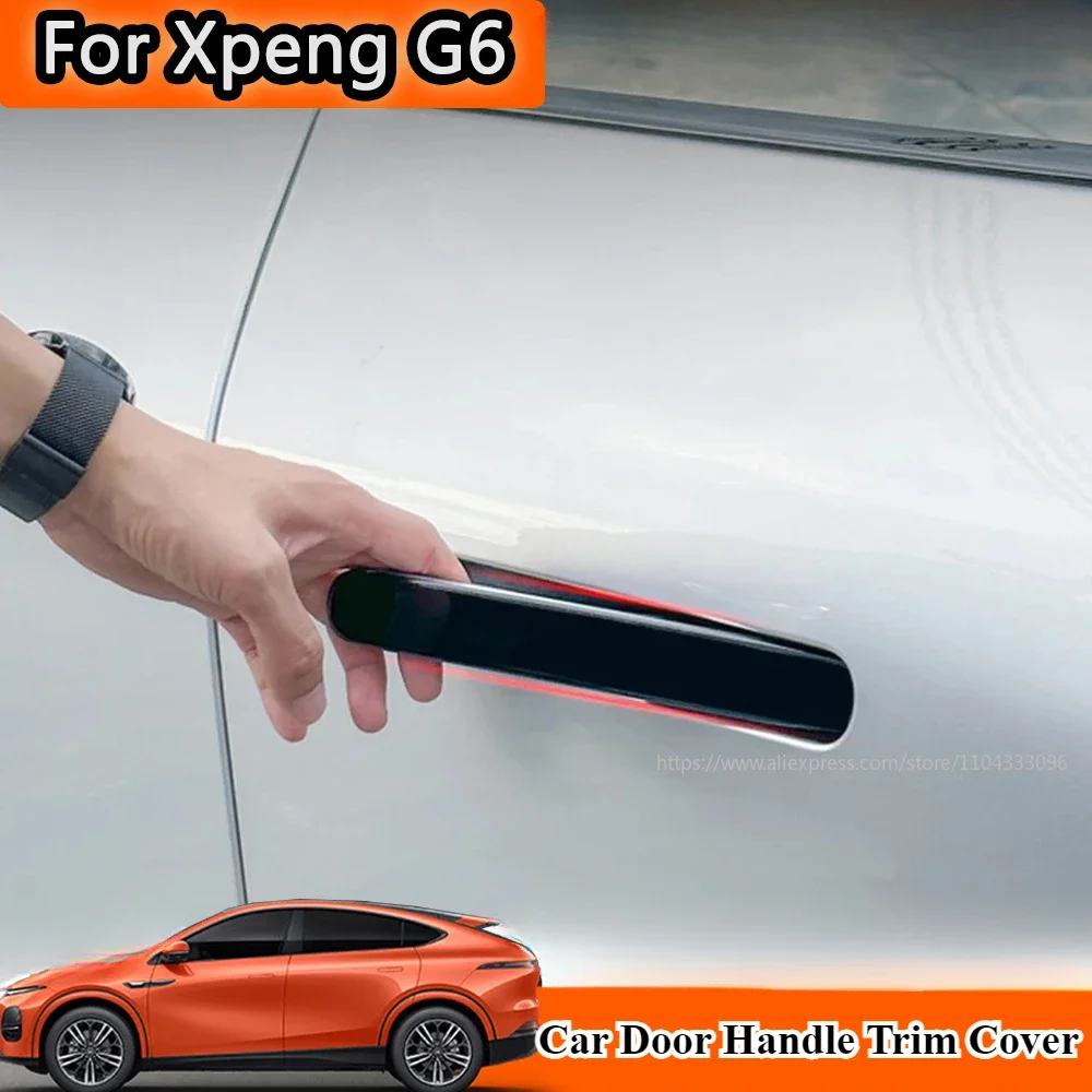 Для Xpeng G6 2023 2024 Xiaopeng ярко-черная дверная ручка наклейка защита от царапин