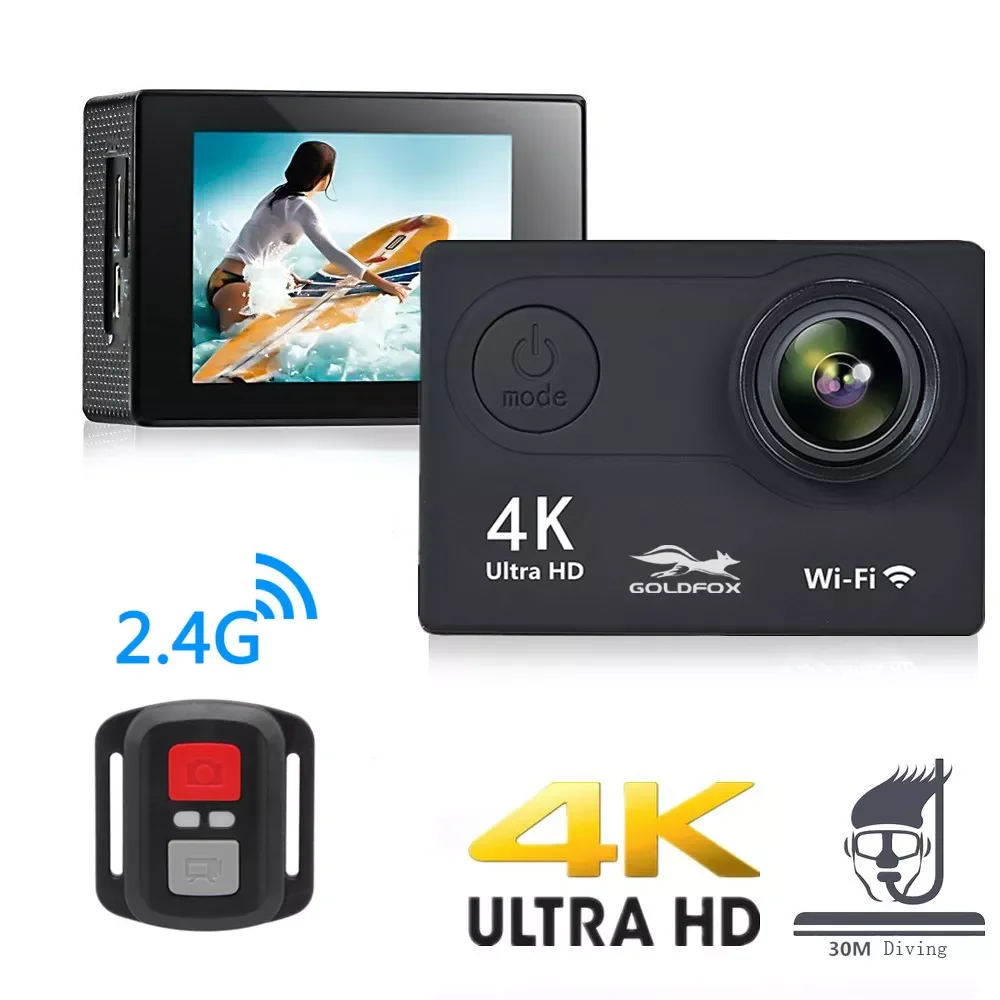 Экшн-камера H9R Ultra HD 4K WiFi с дистанционным управлением Спортивная