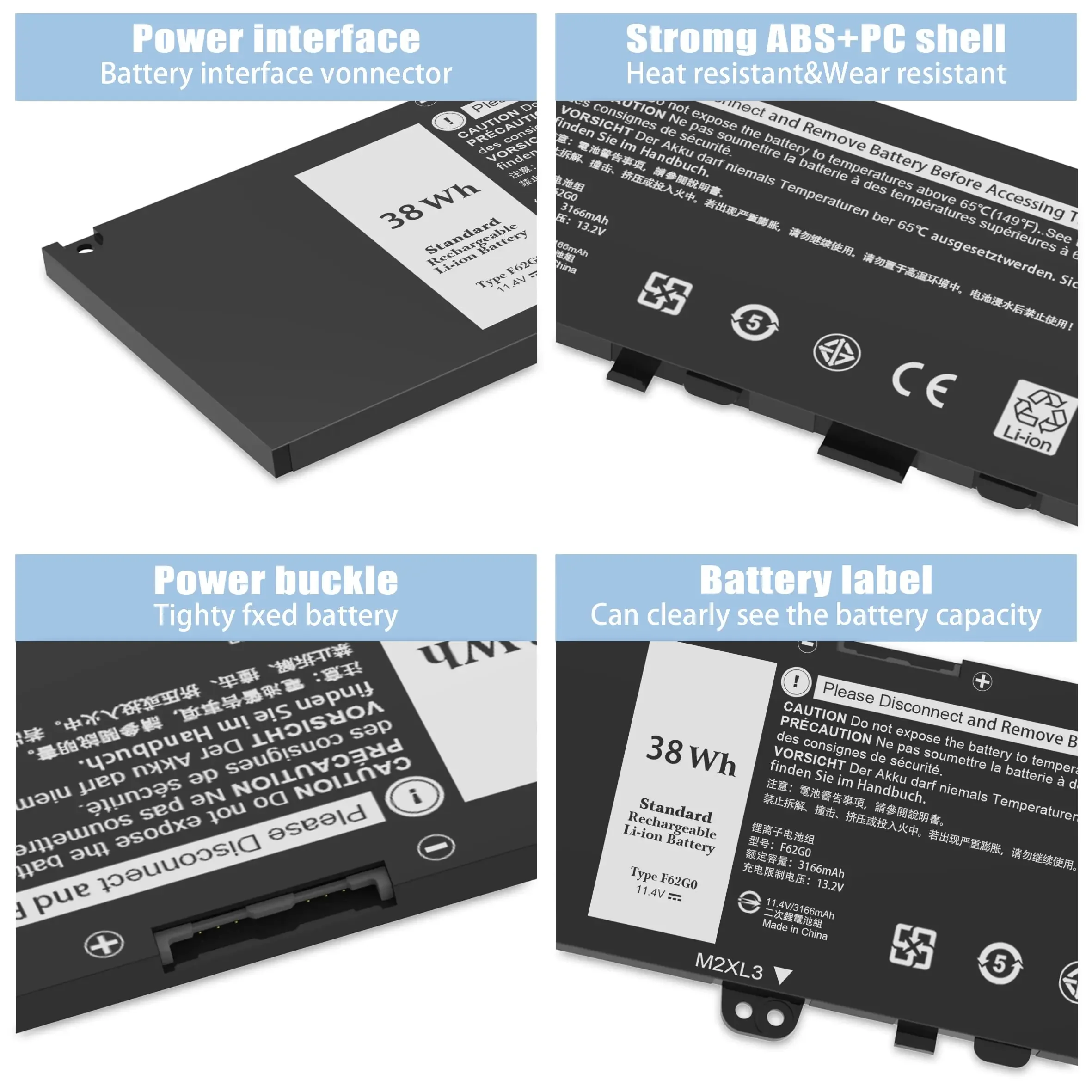 39DY5 F62G0 Аккумулятор для Dell Inspiron 13 7000 7373 7386 2-в-1 7370 7380 5370 P83G P87G P83G001 P83G002 P87G001 Vostro