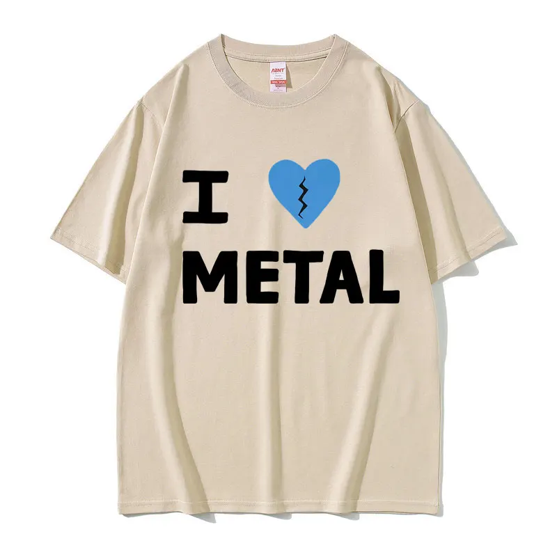 Футболка мужская оверсайз в стиле кэжуал из хлопка с надписью I Love