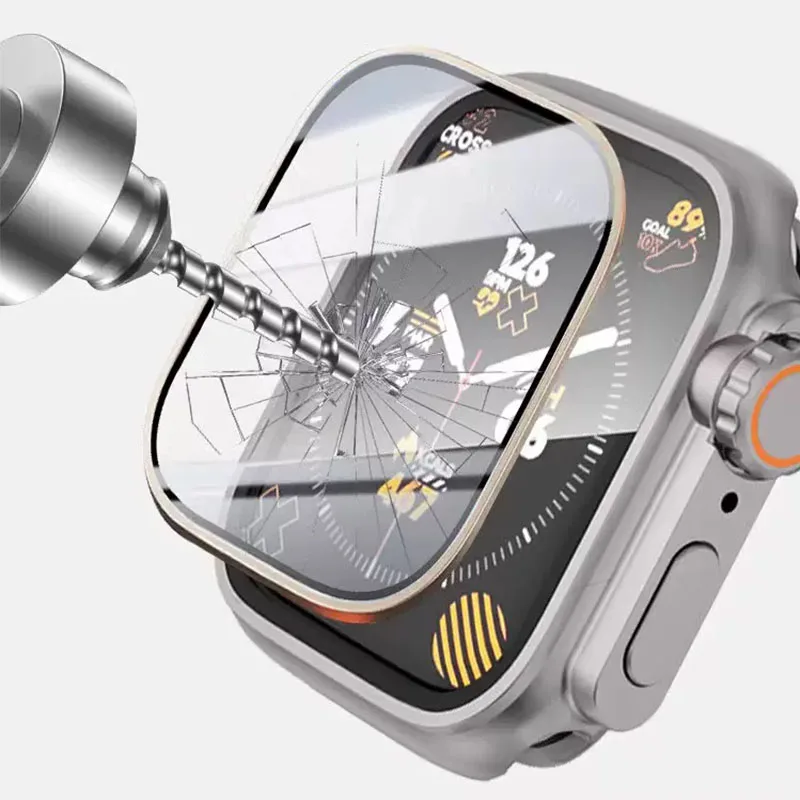 Screen Protector Cover for Apple Watch 45mm 44mm Hard PC Front & Rear Bumper Case for iwatch 8/7/6/5/4/SE Change To Ultra 49MM