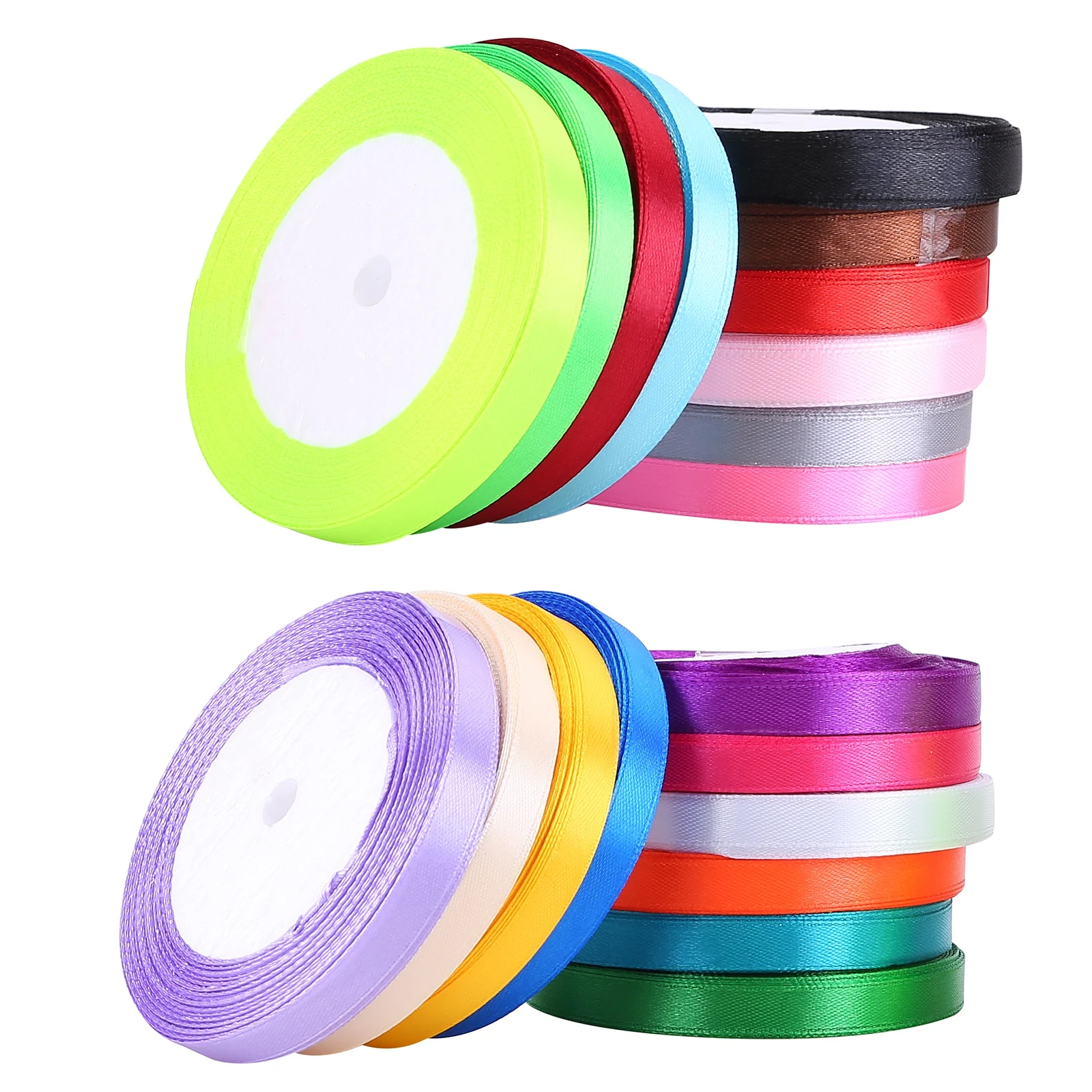 

20pcs 25 Yards/Roll 10mm Ribbon For Crafts Bow Handmade Gift Wrap Party Wedding Decorative Birthday DIY Packaging Decoration