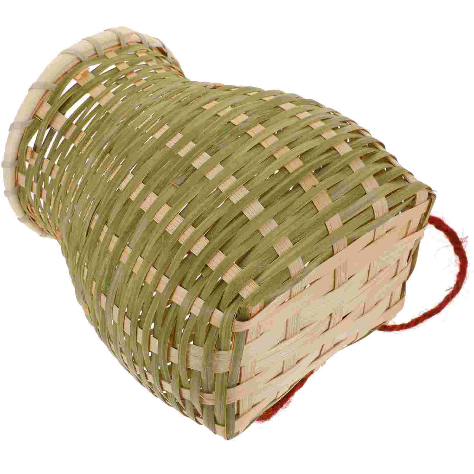 Корзина для хранения Бамбуковые тканые корзины Декоративный маленький рюкзак