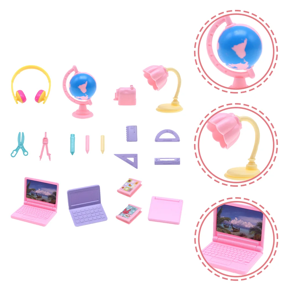 

Mini Stationery Set Computer Kit School Supplies Dolls Tiny Miniature Micro Toys