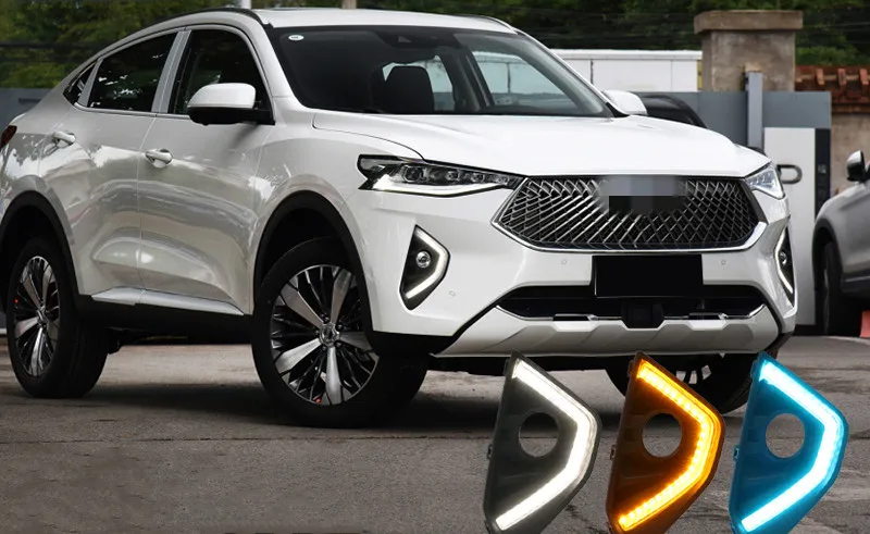 

Светодиодные дневные ходосветильник DRL для Haval F7 F7X с желтым сигналом поворота и синим ночным режимом автомобиля