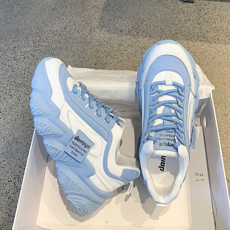 

Comfortable Light Casual Shoes Women's Lace-up Non-slip Sneakers Fashion Women's Shoes Autumn Color Matching Platform ShoesSRT