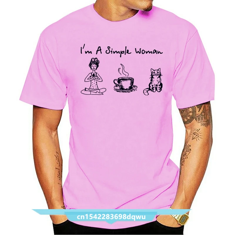 

Men Funny T Shirt Fashion Tshirt I'm A Simple Woman I Like Yoga Coffee And Cat Women t-shirt
