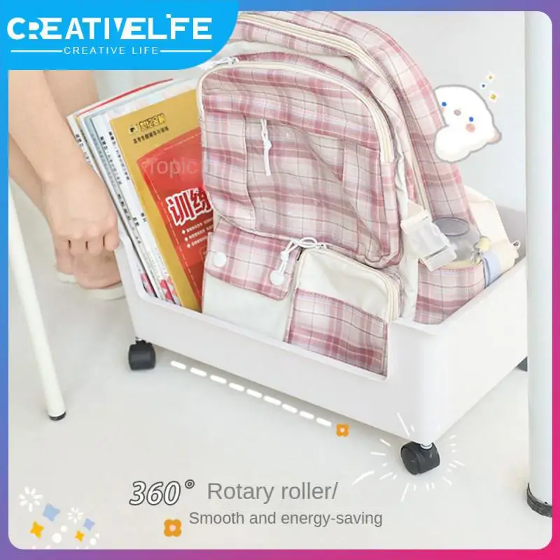 

Storage Basket With Pulley Storage Basket Multi-color Options With Pulley Mobile Trolley Shelf Home School Office Large Capacity