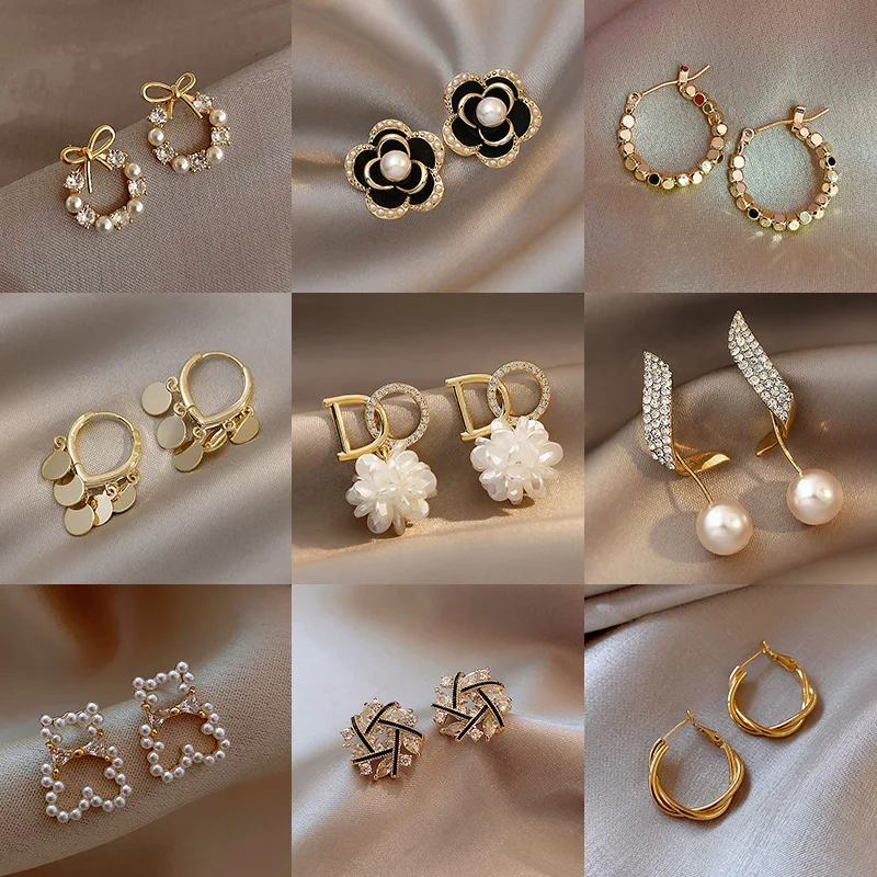 

Korean Trendy 925 Silver Needles Tragus Piercing Studs Earrings for Women Pearl Butterfly Heart Ear Piercing Body Jewelry