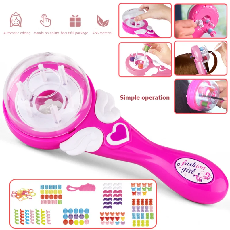 

Sdotter Girls Electric Automatic Hair Braid DIY Stylish Braiding Hairstyle Tool Twist Braider Machine Weave Roller Pretend Kids