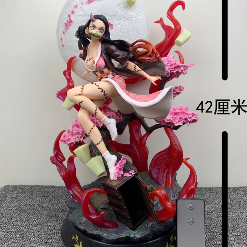 

The Blade of Demon Slayer Nezuko GK Demonization Blast Blood Can Light Up 1/6 Statue Model Figure Figure Anime Fans' Favorite