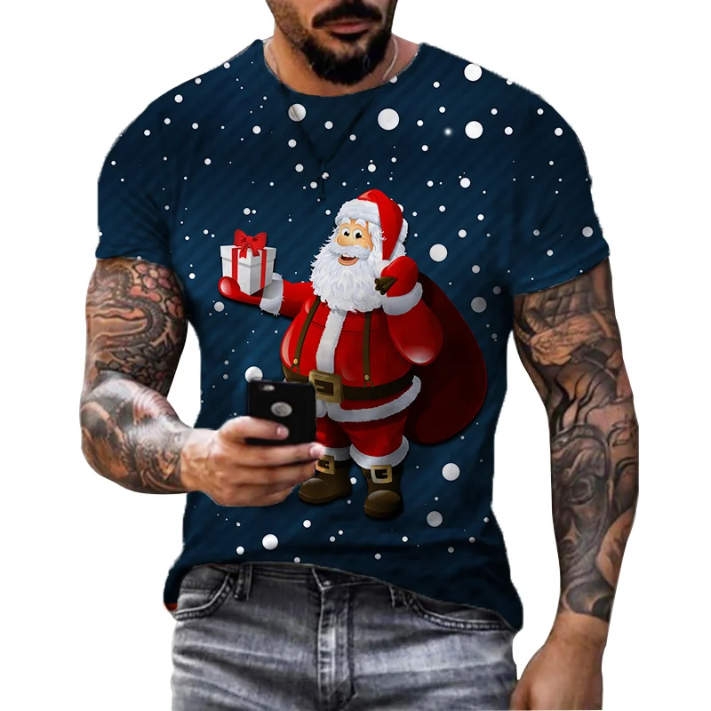 

Funny Christmas happy Holiday Xmas Top Santa Big Sack T Shirt Cartoon T Shirt Men Unisex New Fashion Tshirt