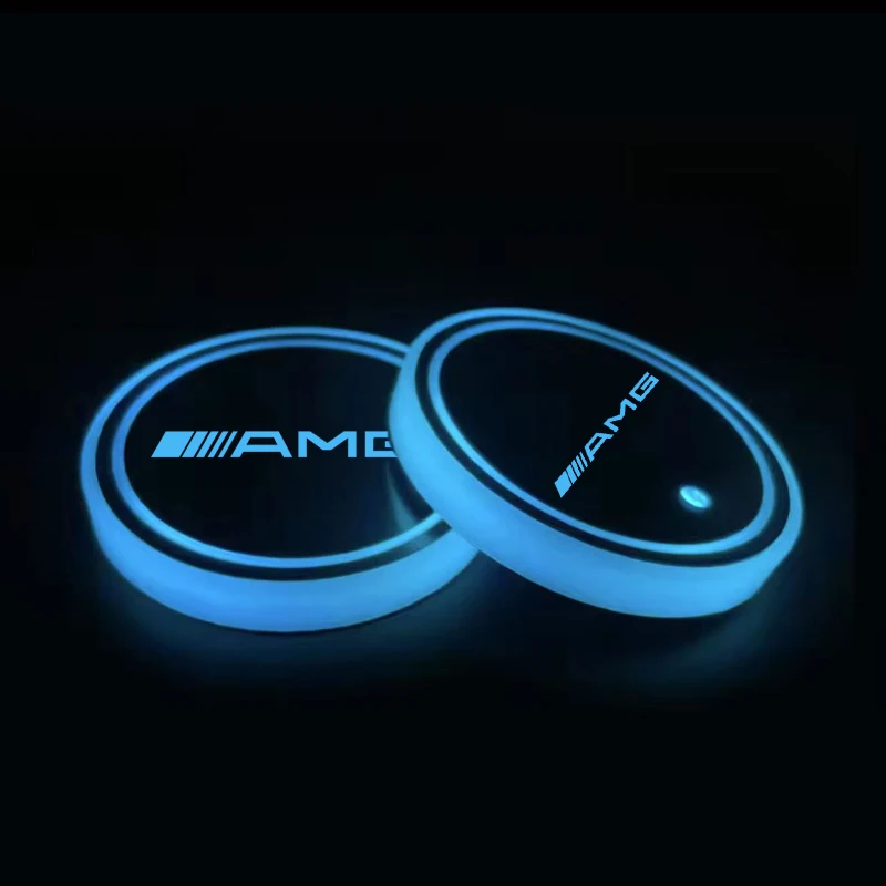 

Светодиодный светящийся автомобильный держатель для стакана с водой, лампы подставки для Mercedes Benz A B C E R Class GLA GLB GLC GLK ML SL SLK CLA CLS A35 A45 C43