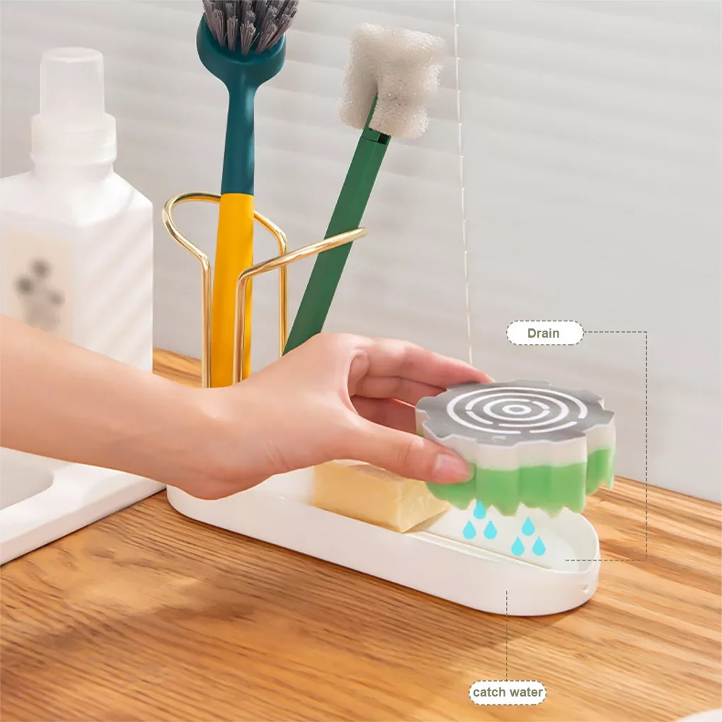 

Sink Rack Detachable Washable Sponge Holder Moistureproof Brush Adjustable Sinks Drainer Rack Storage Basket Kitchen Accessories
