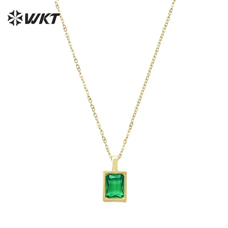 

WT-REN036 WKT 2022 fashion style colors Stainless Steel gold plated square for wedding party Choker Necklace Pendant jewelry