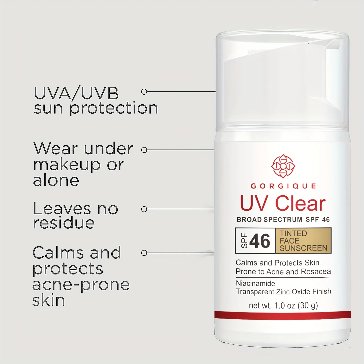 Затемненный солнцезащитный крем для лица с защитой от УФ-лучей Spf 46 безмасляный