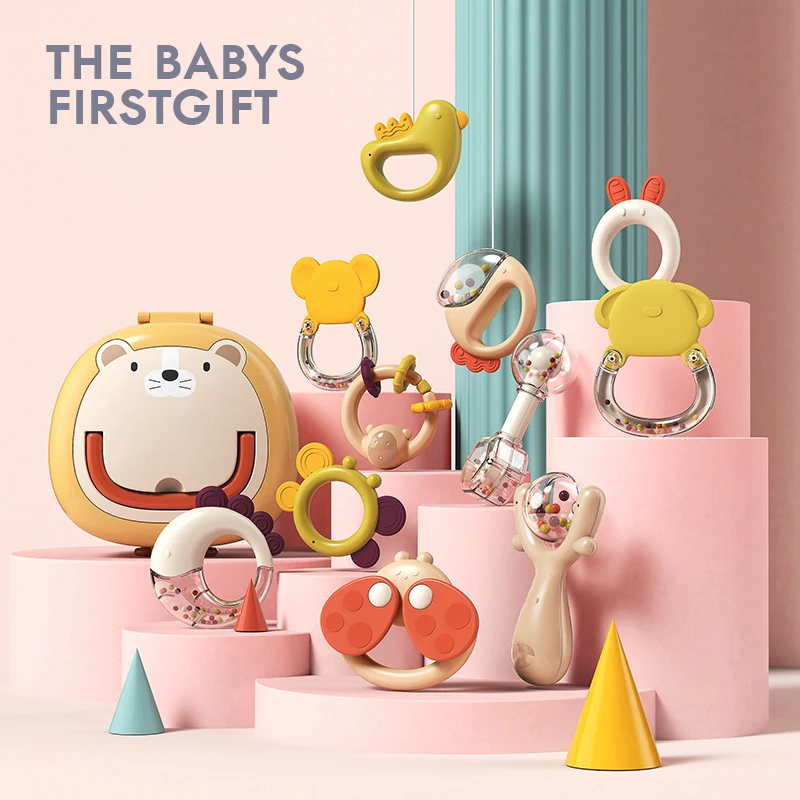 

Baby Rattle Toys 10pcs/8pcs/6pcs Infant Grab Shaker Teether Rattles Toys Baby Early Educational Toy For 3-12 Month Newborn Baby