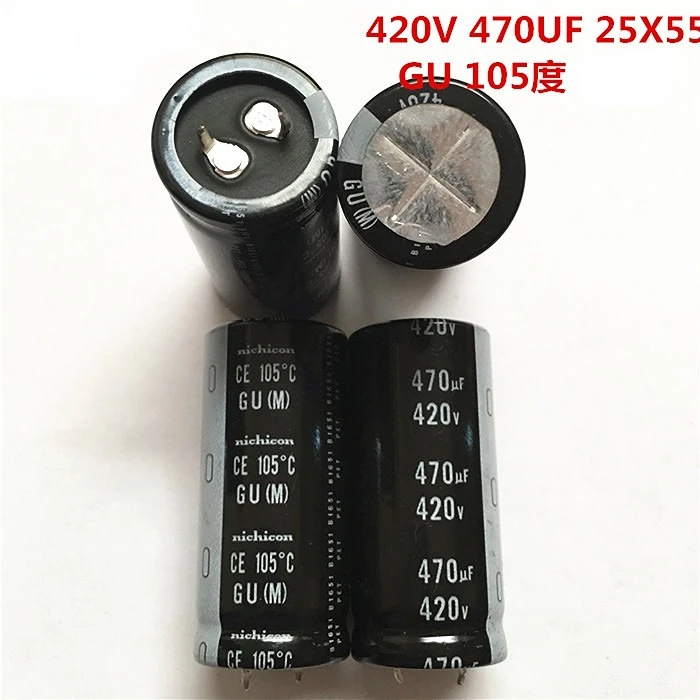 

（1pcs）420V470UF 25X55 nichicon aluminum electrolytic capacitor 470UF 420V 25*55 450V/400V.