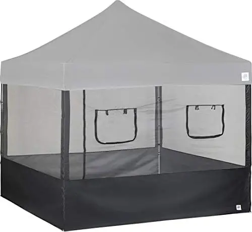 

Booth Sidewall Kit, Set of 4, Fits 10' x 10' Straight Leg Canopy, Includes 2 Roll-Up Serving Windows, Commercial Grade M