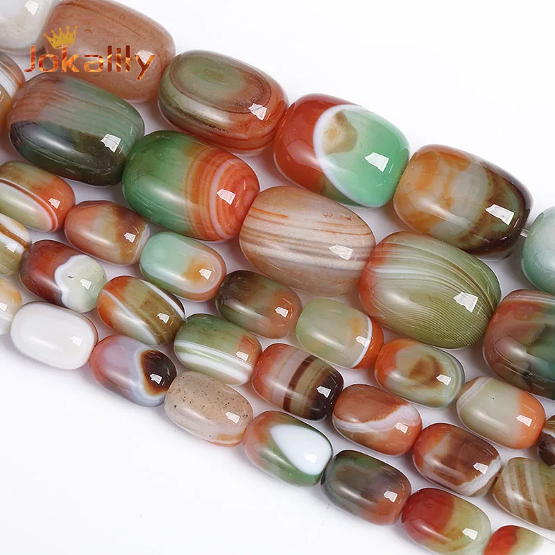 A+ Natural Peacock Agates Drum Barrel Shape Stone Beads For Jewelry Making DIY Handmade Bracelets Accessories 15
