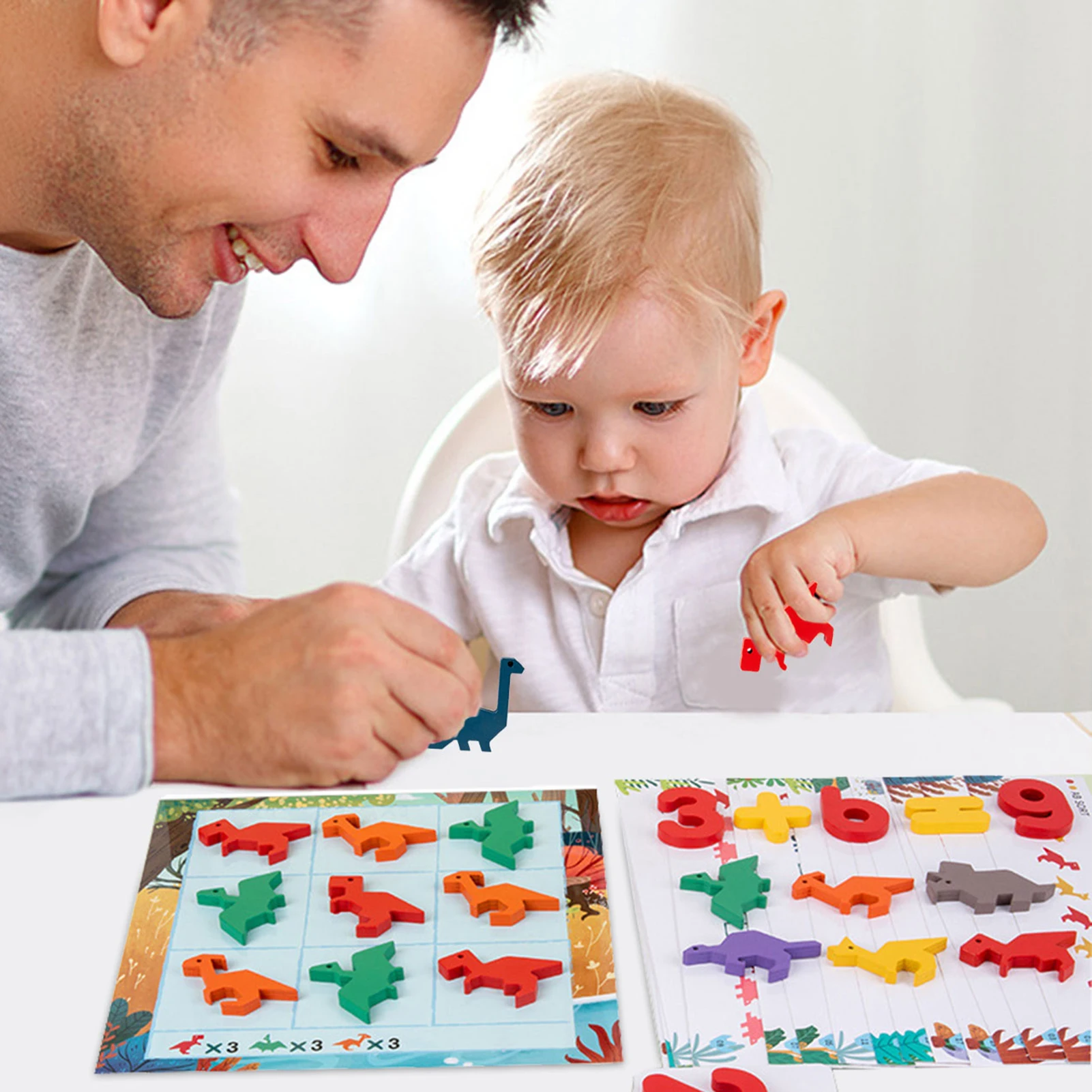 

Рождественская обучающая игрушка, цифры динозавров, набор из девяти квадратных сетчатых флэш-карт для дошкольного возраста, игрушки Монтес...