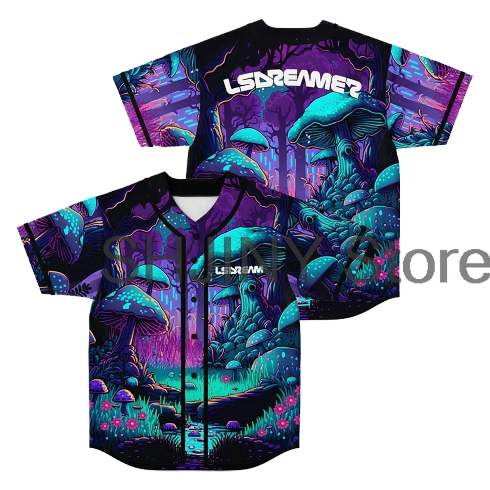 Майка Lsdream бейсбольная куртка рубашки футболка унисекс с коротким рукавом