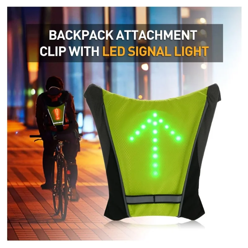 

High Quality Night Cycling Vests Reflective Usb Led Vest Whith Direction Indicators Backpack Attachment Clip Signal Safety