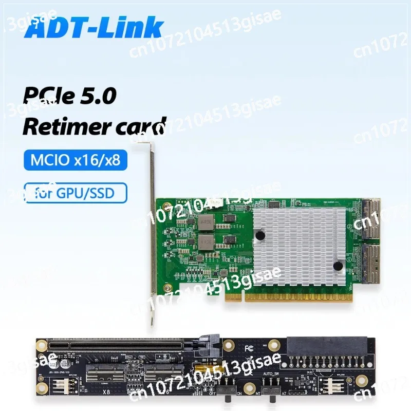 Фото Сетевая карта SSD U.2 Жесткий диск с адаптером PCIe 5.0/4,0 Retimer Card MCIO X16/X8 для графического процессора Кабель объединительной платы №4