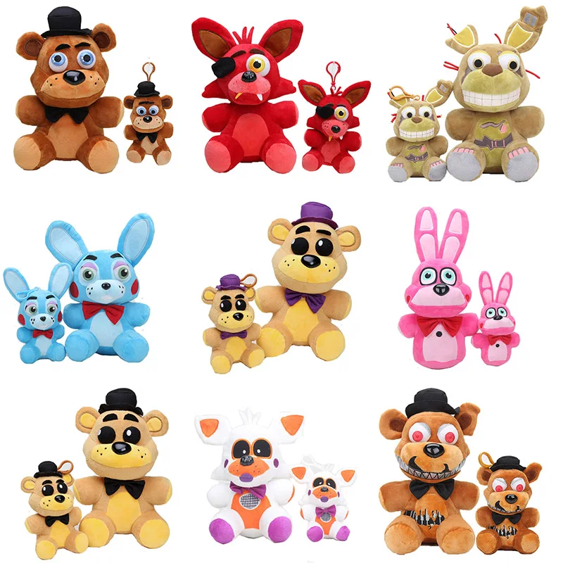 2pcs/set 15/25cm FNAF Toy Freddy Fazbear Toys Golden Bear Nightmare Foxy Stuffed Dolls FNAF Plush toys