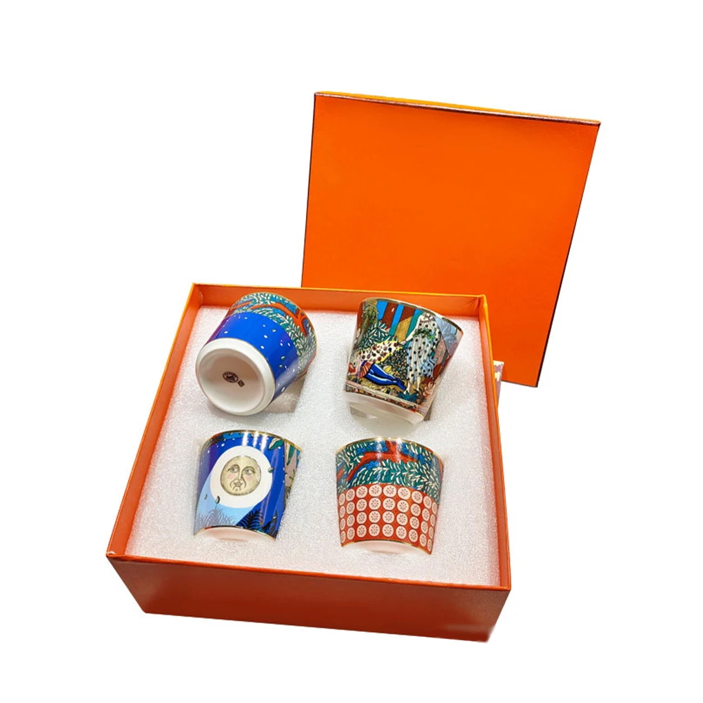 

4 Pcs/Set Top Grade Ceramic Mug Large Capacity Mug Coffee Tea Milk Drinking Cups with Handle Coffee Mug for Office Novelty Gift