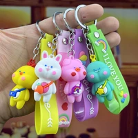 cartoon animal series dudu mouth bear pig key chain schoolbag pendant cute accessories kawaii car accessories funny keychains
