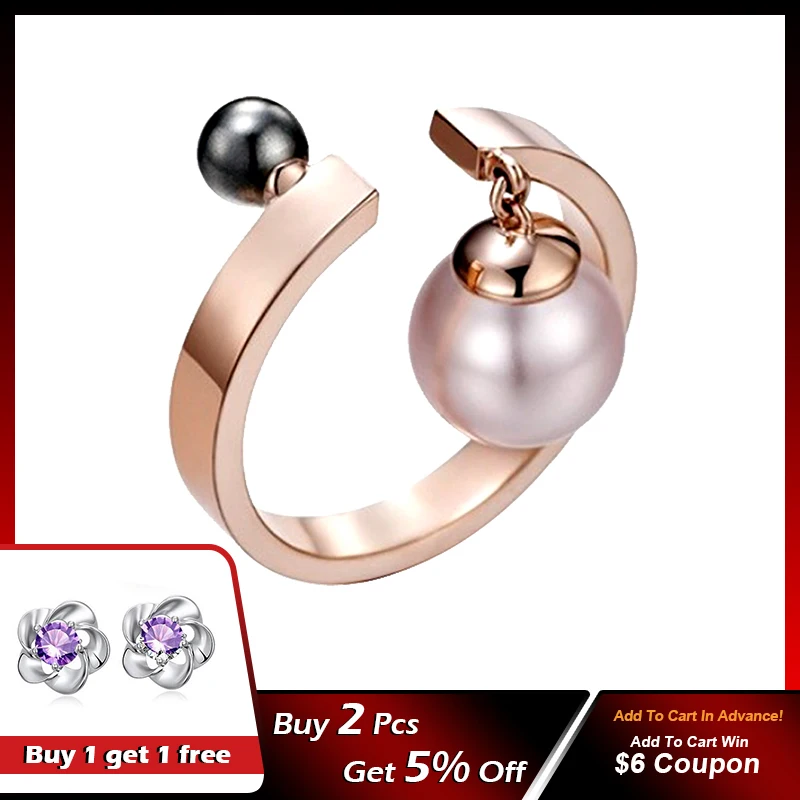 SINLEERY Модные женские регулируемые открытые кольца с подвеской из искусственного