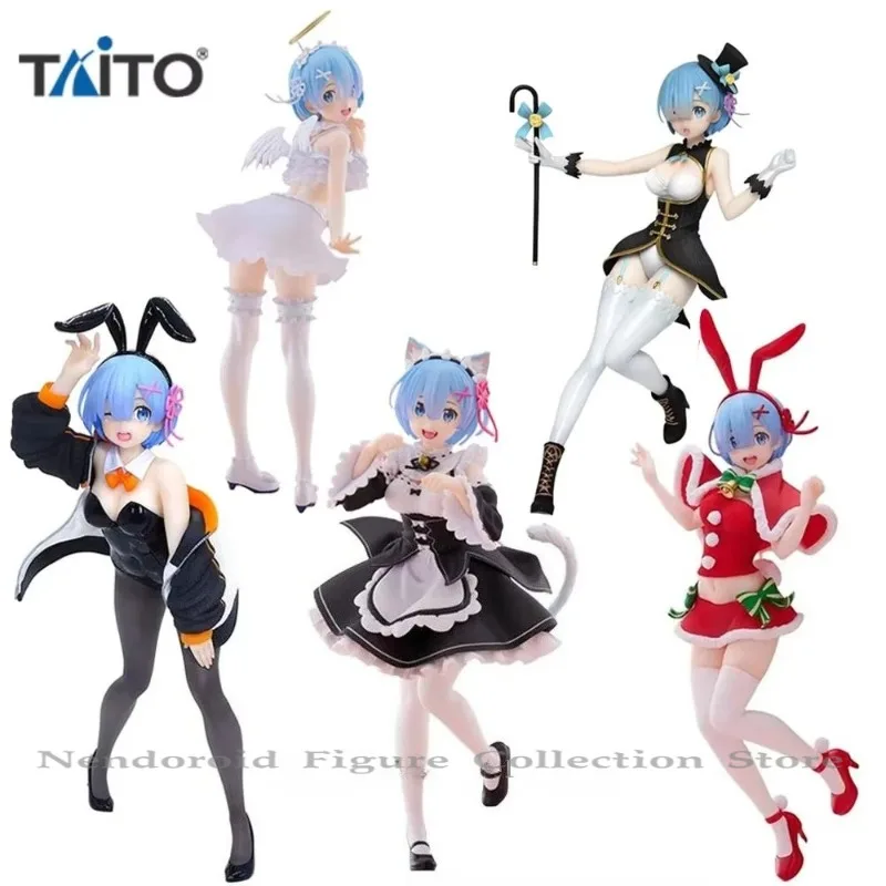 Фото В наличии оригинальная аниме-фигурка TAITO Re: Zero Kara Hajimeru Isekai Seikatsu Rem, Kawaii, модель из ПВХ, коллекционная настольная милая фигурка №1