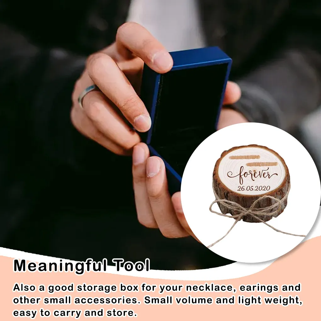 

Wedding Ring Box Holder Jewelry Engagement Wood Boxes Personalized Anniversary Shower Gift Gifts Package Decors