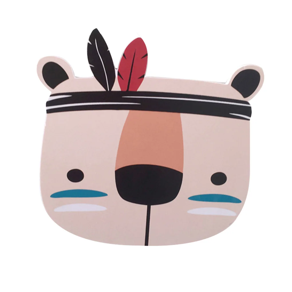 

Kids Room Nordic Style Kids Decorations Wood Plastic Board Ornaments Cartoon Animal Head Wall Decor Children Gift