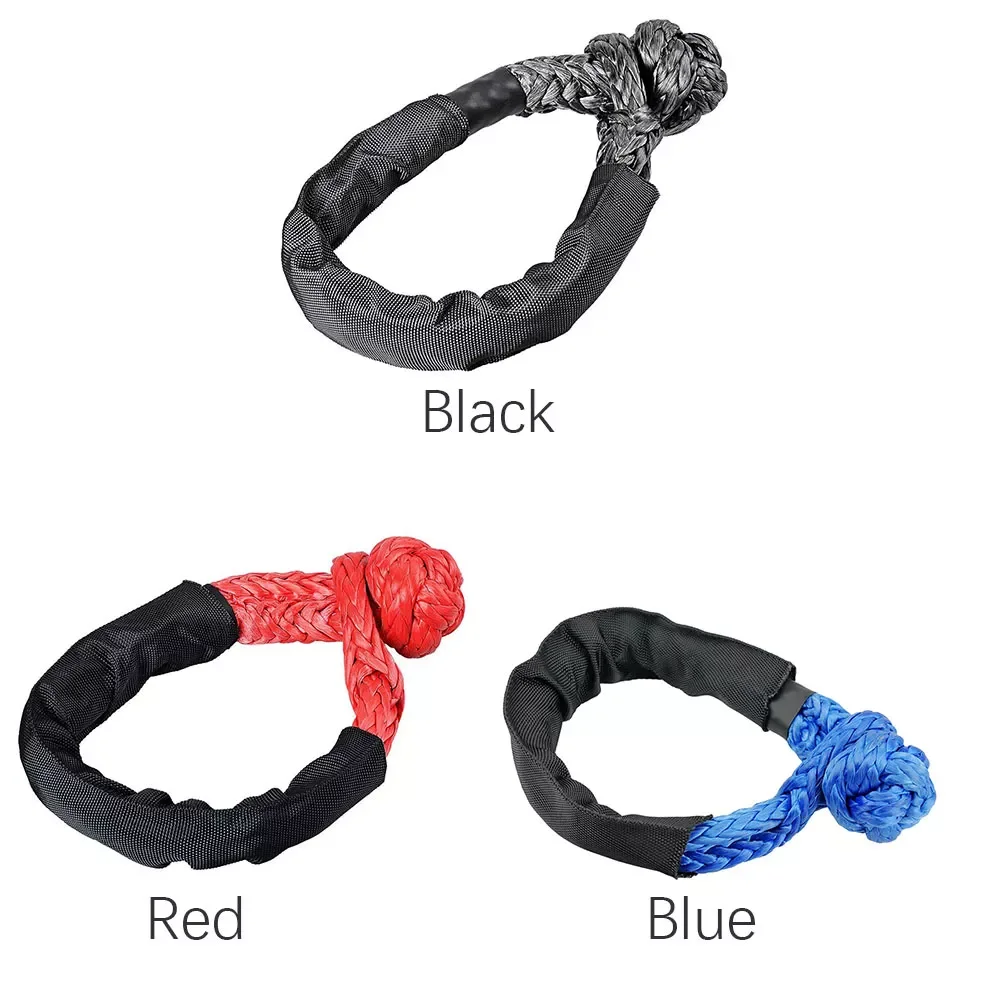 

Soft Shackle Synthetic Rope Trailer Recovery Tow Strap Pull Off Road SUV ATV UTV Winch Car Broke Down Portable Protective Sleeve
