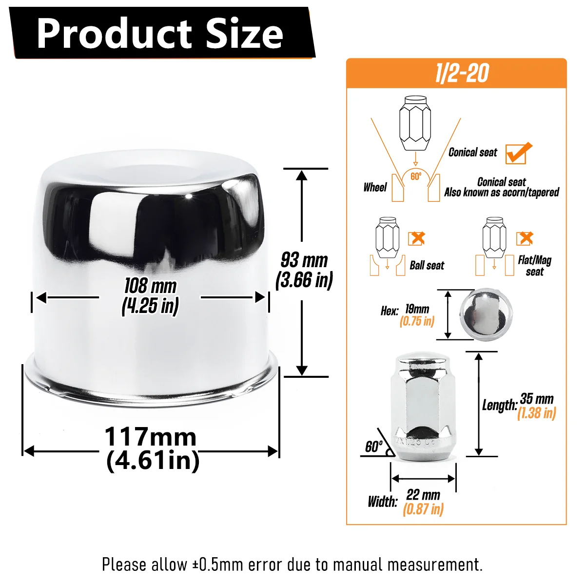 Rheedal 2/4 шт. 4 25 дюйма центральные колпачки с нажимом + 12/24 1/2-20 наконечников нажимным