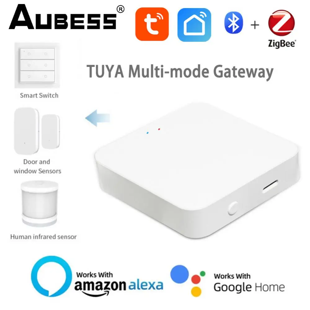 

Умный шлюз Tuya ZigBee, хаб с несколькими режимами, мост для умного дома, Wi-Fi, Bluetooth, дистанционное управление через приложение ZigBee, Alexa Google Home