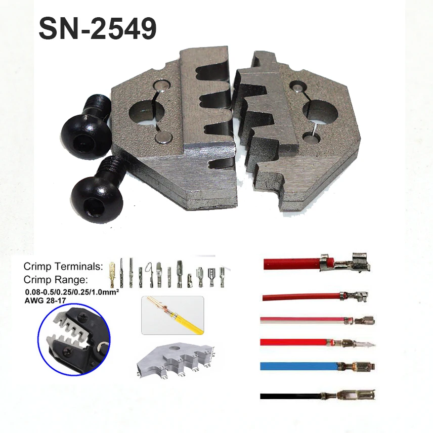 

Обжимные Щипцы в комплекте, Φ SN2549, набор челюстей для 2,8, 4,8, 6,3, VH3.96/трубка/Изоляционные клеммы, зажим, миниатюрные инструменты