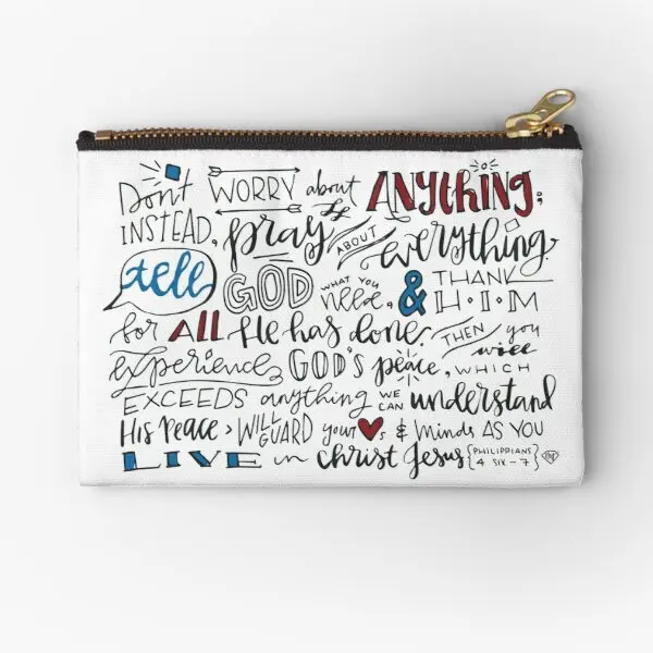 

Philippians 4 6 7 Nlt дизайн, 3 кармана на молнии, карман, Женская Чистая маленькая сумка для денег, трусики, косметические носки, мужские карманы для х...