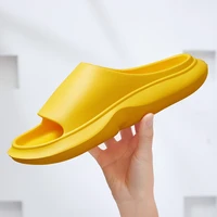 summer women mens slippers home indoor eva quality shoes unisex platform sole bathroom slides simple non slip black slipper