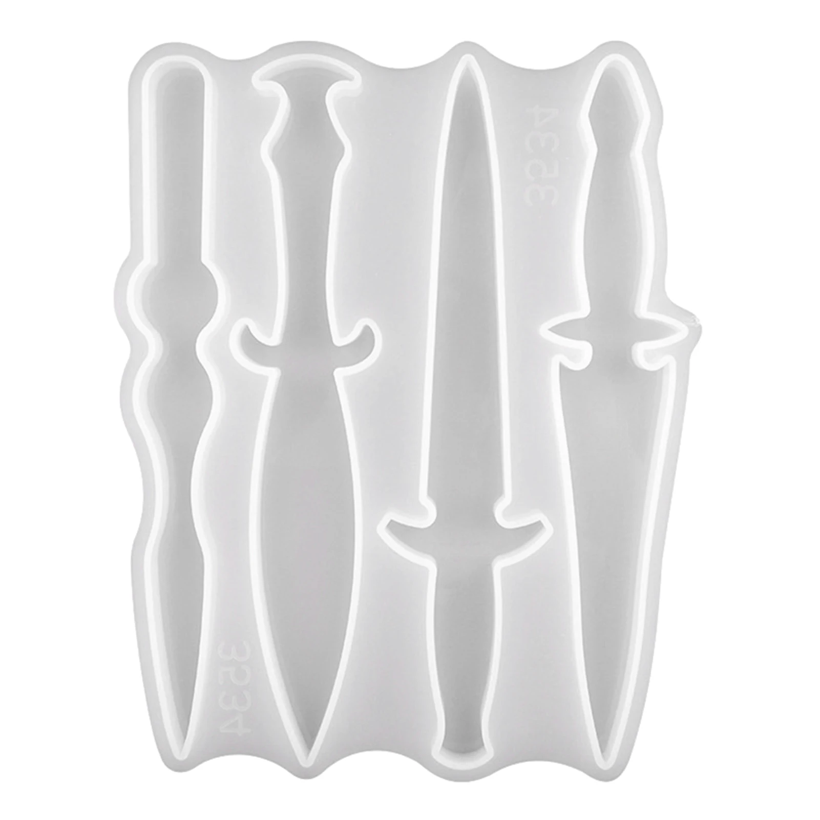 

DIY Keychain Resin Molds Daggers Epoxy Silicone Molds DIY Swords Resin Casting Pendant With 4 Different Shape For Keychain