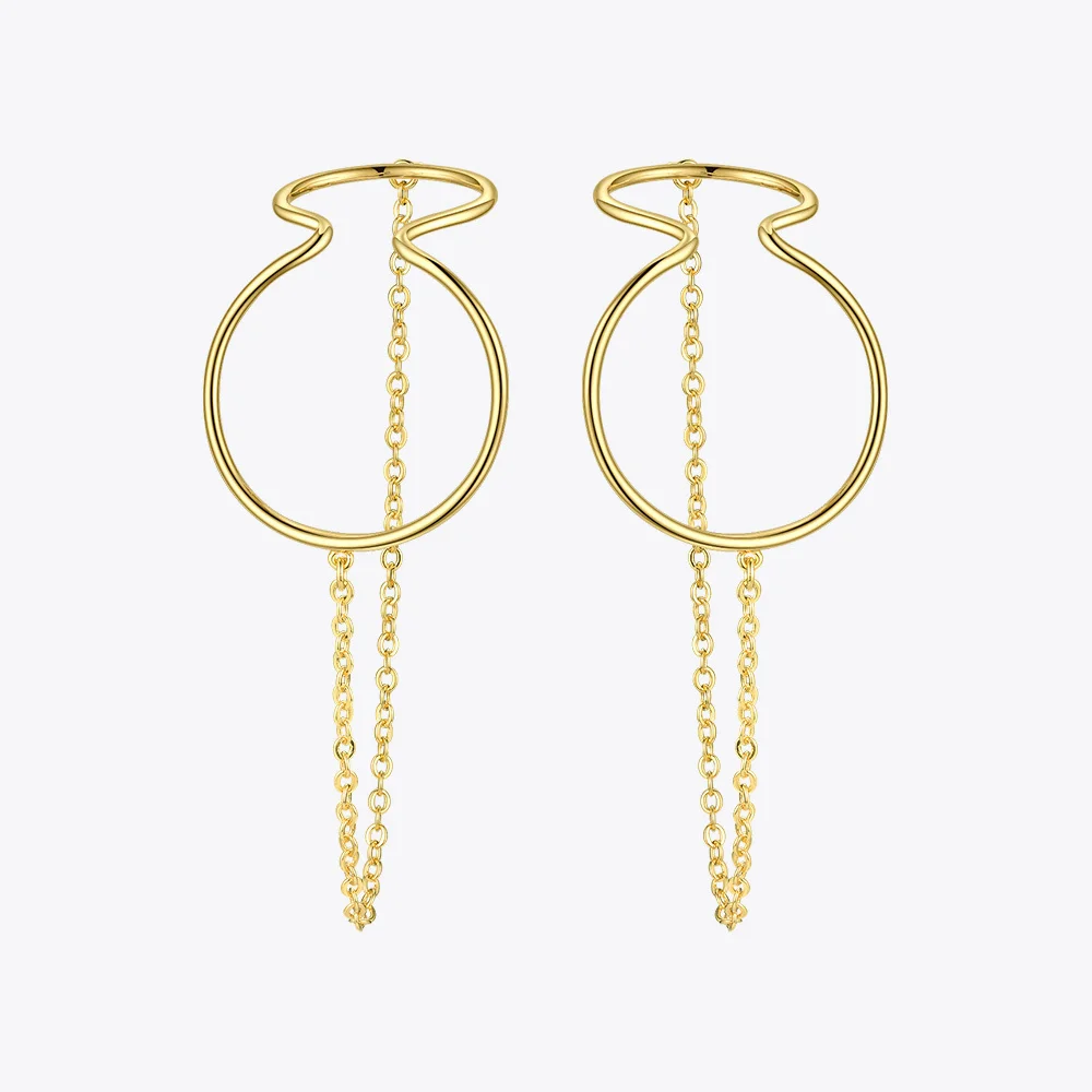 Женские серьги-каффы золотистого цвета без пирсинга