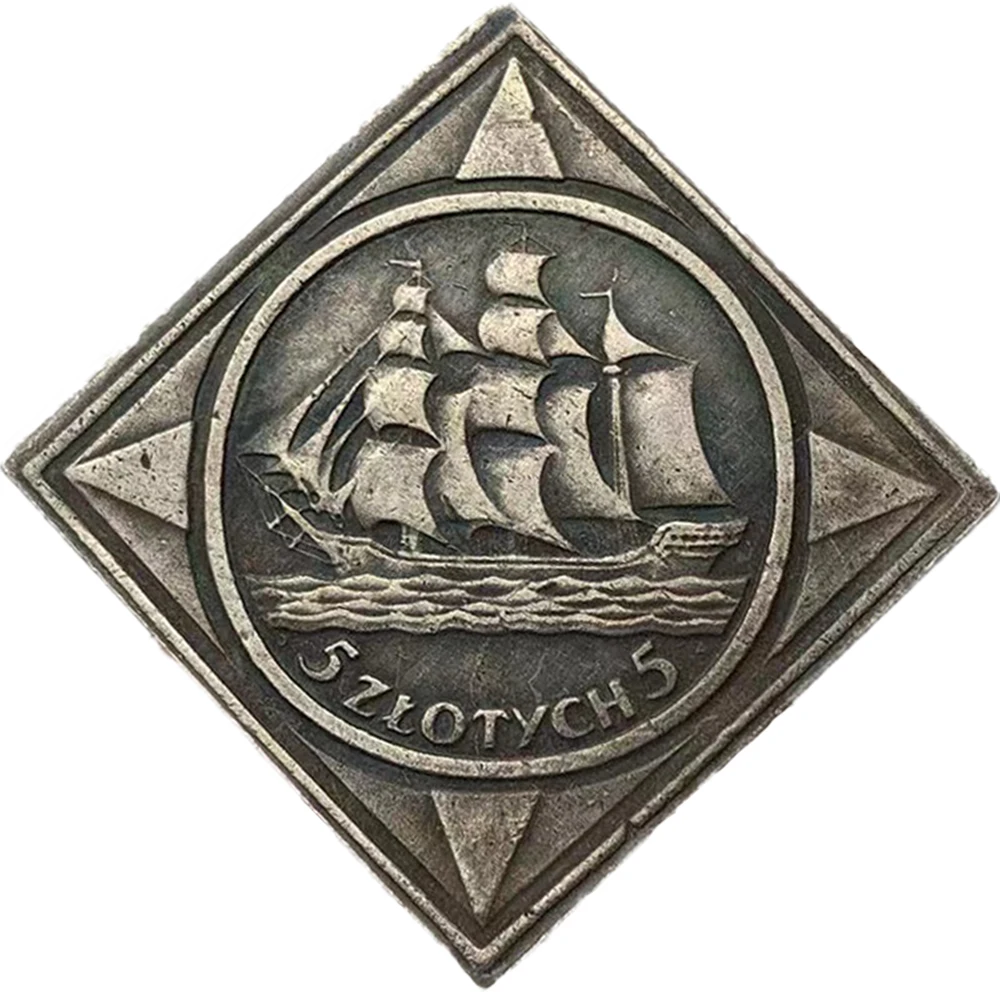 

Poland Coin 1936 Old Coper Silver Plated Commemorative Coins Replica Ancient Money Cash for Collection Souvenir Medal Gift Copy