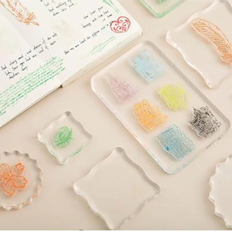 

Acrylic Clear Stamp Blocks Set Stamping Plates Tools with Grid Lines For Scrapbook Scrapbooking Diy Crafts Making Supplies