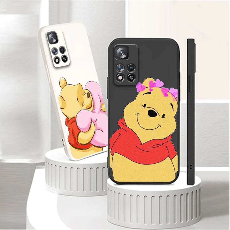 

Winnie the Pooh Disney Cute Liquid Rope Soft Cover Phone Case For Xiaomi Redmi Note 11 11S 11T 10S 10 9S 9T 9 8T 8 Pro Plus 5G