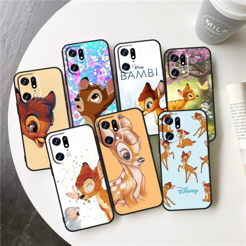 

Bambi Anime For OPPO Find X5 X3 X2 Neo Lite Reno 9 8 7 7Z 7SE 6 5 Pro 4G 5G Silicone Black Phone Case Coque Capa Fundas Cover