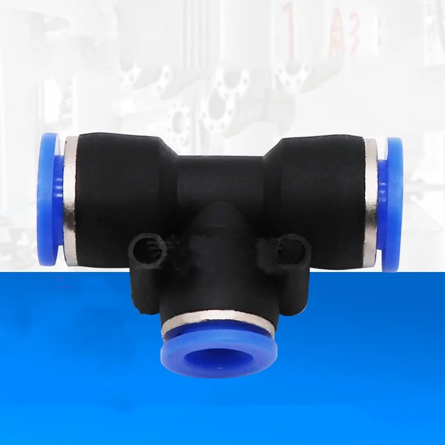 

5pcs Pneumatic Air Tight Connector PEG10-8/8-6/12-10/12-8/16 T Type Variable Diameter 3 Way Pipe Quick Connect PEG Tube Fitting