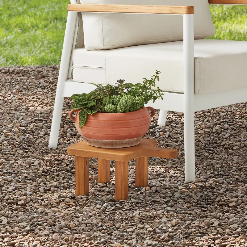 

Dave & Jenny Marrs for Better Homes & Gardens Teak Square Plant Stand plant rack plant stands indoor balcony